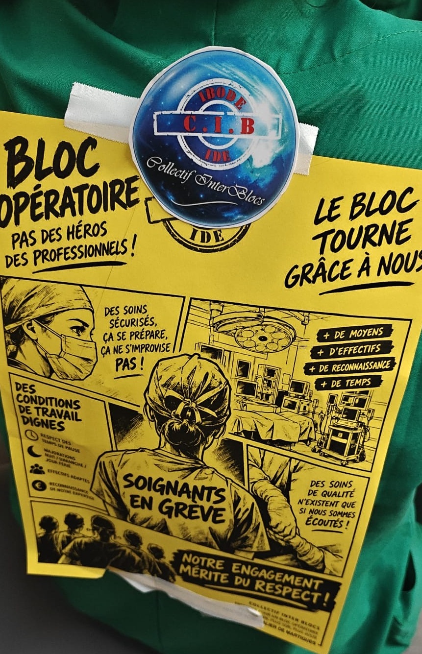 affiche grève bloc opératoire Martigues