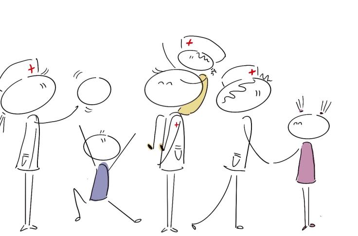 l'oeil de naama, dessin, infirmiers en UAPED