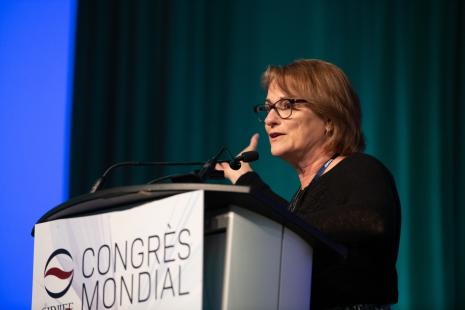 Hélène Salette, tribune du Congrè mondial du SIDIIEF