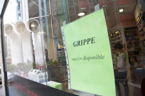 affiche sur vitre, vaccin contre la grippe