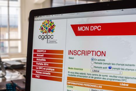Page d'inscription au DPC