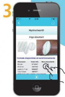 application sélection type pansement