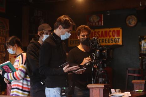 Charles Fleurentin sur le tournage de son court-métrage