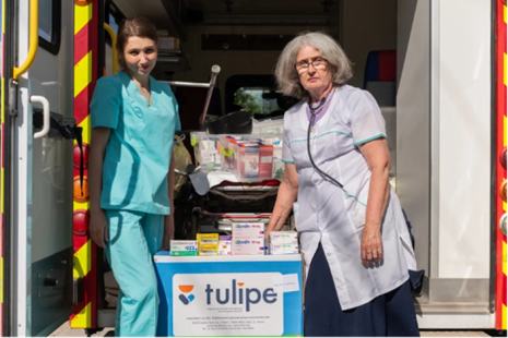 dons de médicaments par Tulipe en Ukraine pour CAM 
