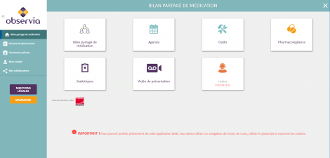 Les outils de la e-santé accompagnent les évolutions du métier de pharmacien (Ici celui dédié aux BPM développé par Observia)