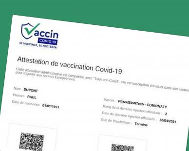 L’attestation de vaccination pourra être téléchargée et même transcrite dans TousantiCovid