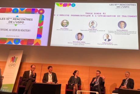 À la tribune de l’USPO, Pierre Pribile, Pierre-Olivier Farenq, Sophie Kelley, Guillaume Racle et Pierre Bedouch