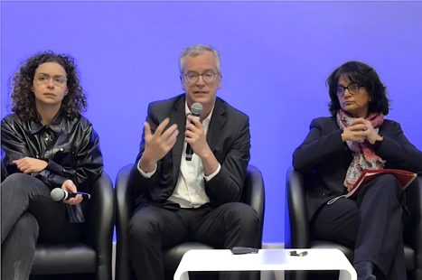 De gauche à droite : Hela Ghariani, Thomas Fatôme et Annika Dinis.