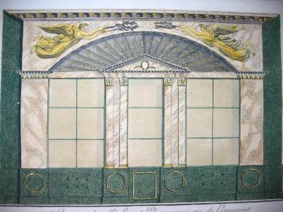 Boutique de M. Lescot Pharmacien, rue de Grammont, gravure, dans "Collection des Maisons de...