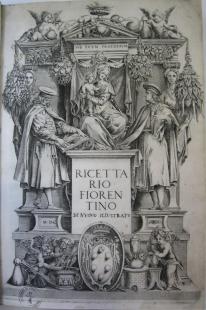 Ricettario Fiorentino, frontispice, eau-forte et burin, 1623