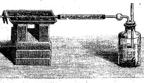 Dessin de l'appareil de Marsh permettant de détecter des traces d'arsenic, issu de "Étude médico...