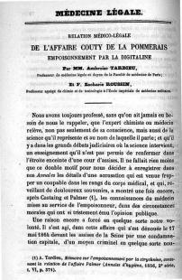 Relation médico-légale de l'affaire Couty de la Pommerais, empoisonnement par la digitaline, par...