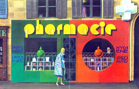 Pharmacie du XXe siècle (illustration Pierre-Paul Darigo)