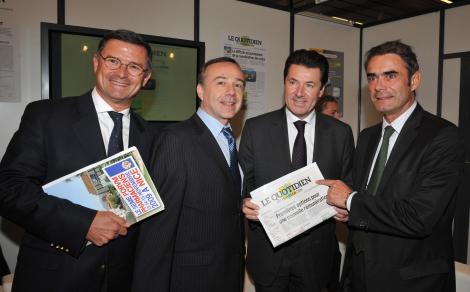 Le ministre Christian Estrosi, accompagné de Thierry Marangé, a tenu à rendre visite au stand du...