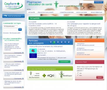 La page d’accueil du site